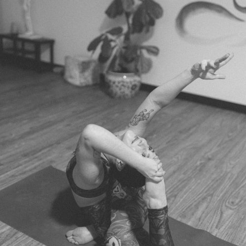 "Paige Isaac is a Lexington, KY native who completed her RYT 200hr training February 2025. Since then, not only has she been teaching donation slow flows consistently around the city, mostly at Grounded All Day Cafe and Lexington's newest yoga, dance, and community studio Lost and Found, but she also is an aerialist, contortionist in training, and dancer. All of that to say that exploratory movement has been a monumental aspect of her entire life, and the goal of her classes is to offer those on their own journey the opportunity to begin to access their own flow state that will not only carry them throughout each and every class, but throughout their lives, throughout themselves, and to begin the journey within as their paths begin to unfold. "